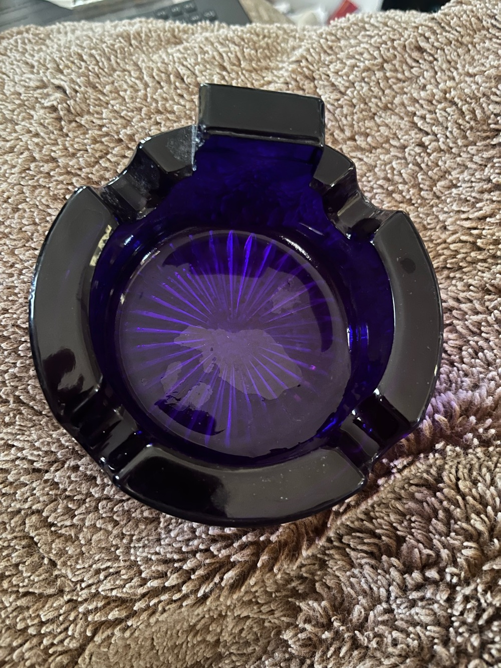 Heavy vintage ashtray . Chip on bottom